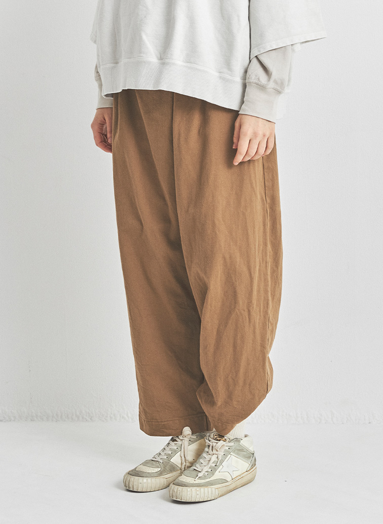 Vegetable Dyeing フロントタックパンツ 詳細画像 Brown 1
