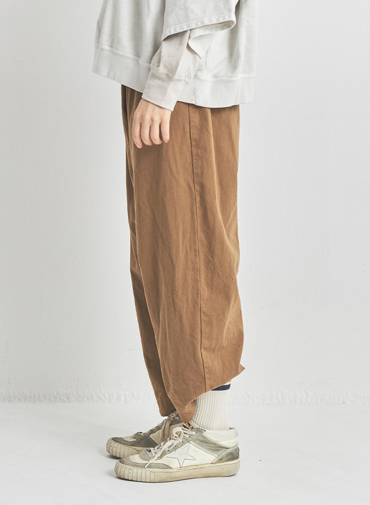 Vegetable Dyeing フロントタックパンツ 詳細画像 Brown 2