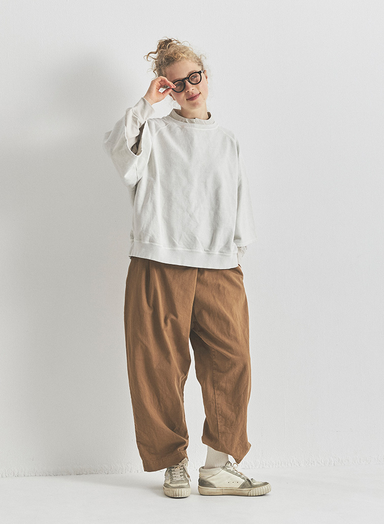Vegetable Dyeing フロントタックパンツ 詳細画像 Brown 4