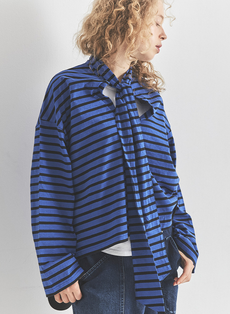taco cotton ボーダータイ 詳細画像 Navy 1