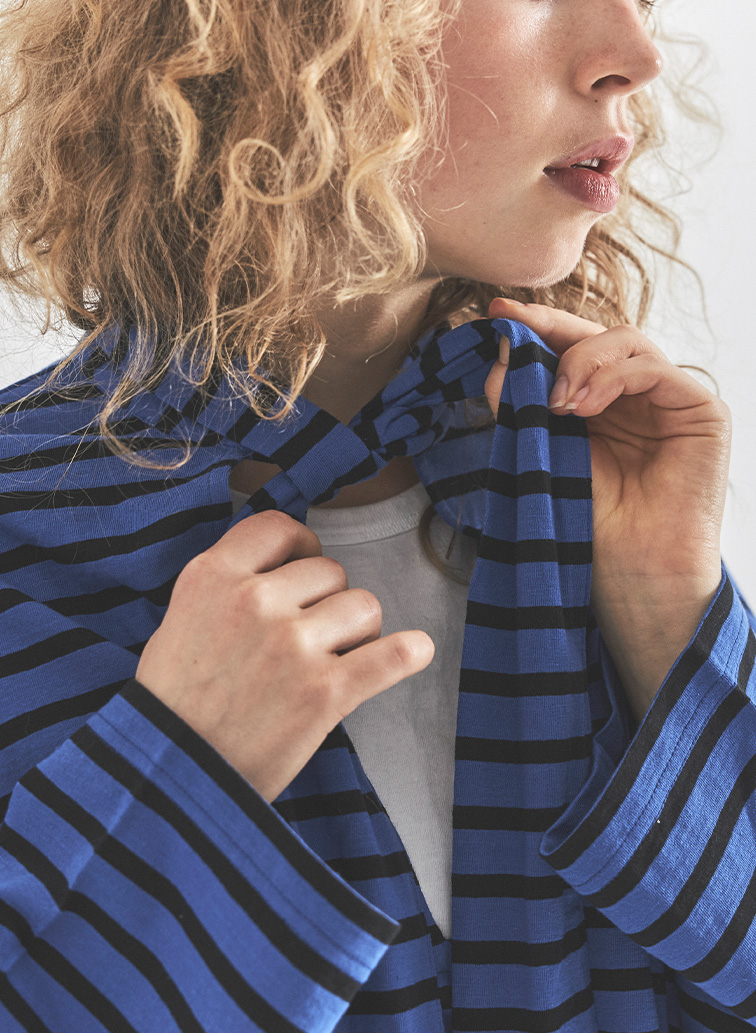 taco cotton ボーダータイ 詳細画像 Navy 2
