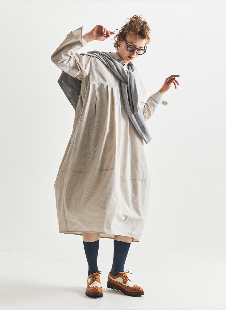 ストライプコクーンワンピース 詳細画像 Beige 5