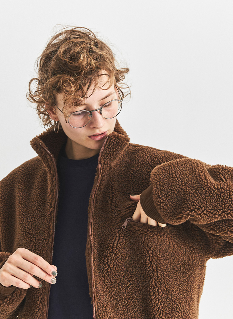 ユニセックス ジップアップフリース 詳細画像 Purple 1