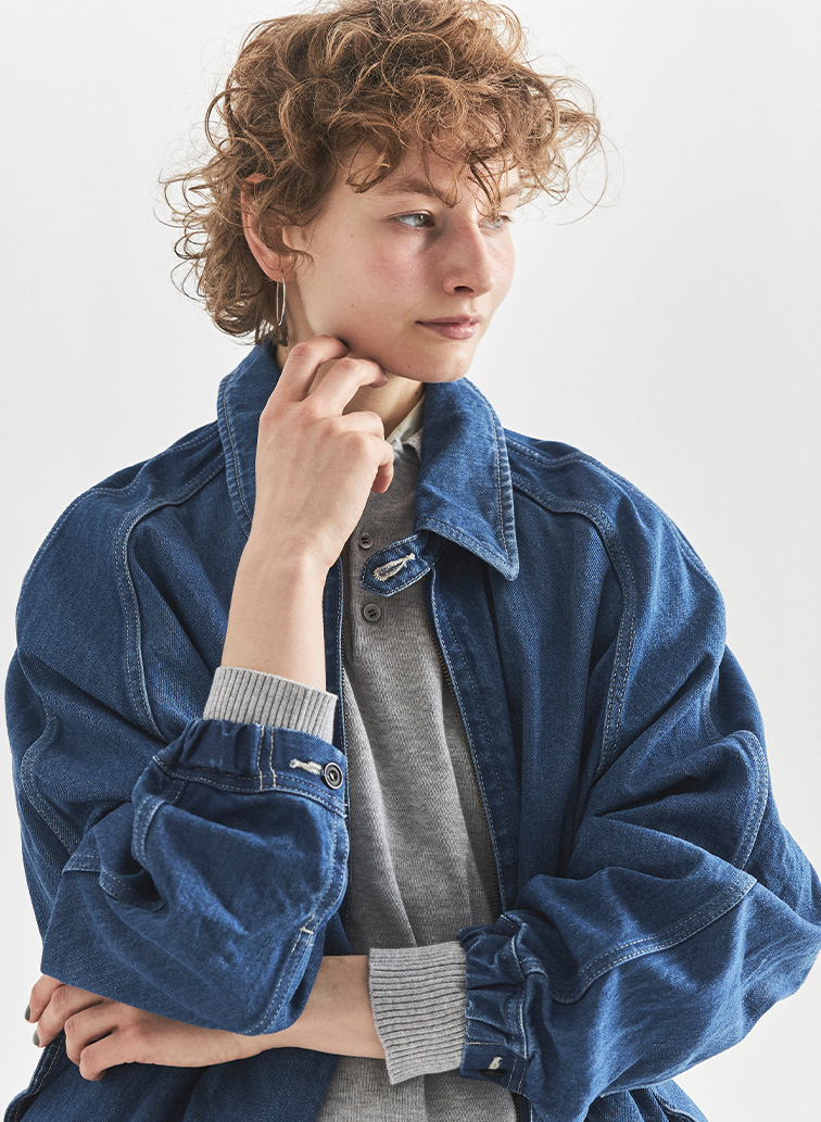 ユニセックス デニムブルゾン 詳細画像 Indigo 3