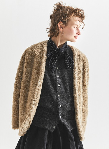 リネンウールショールジャケット 詳細画像 Beige 5