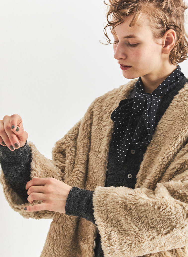 リネンウールショールジャケット 詳細画像 Beige 1