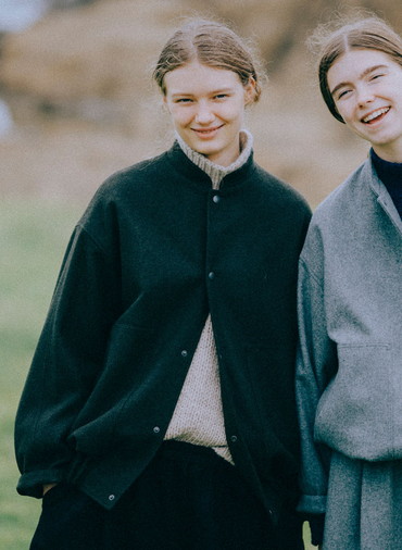 ウールフラノブルゾン 詳細画像 Black 2