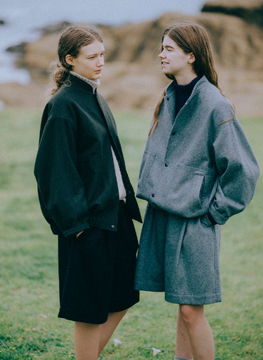 ウールフラノブルゾン 詳細画像 Black 3