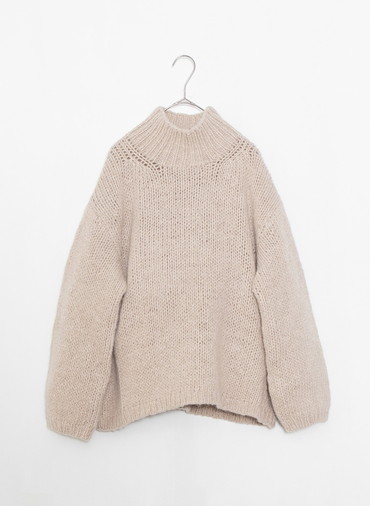 ハンドニットハイネックプルオーバー 詳細画像 Beige 1
