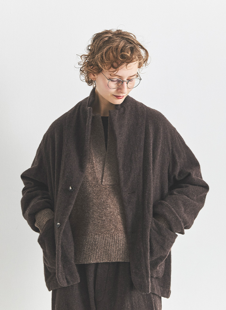 ウールテーラードジャケット 詳細画像 Brown 3