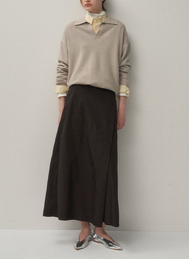 HAND DYED NYLON WRAPED SKIRT 詳細画像 Brown 3