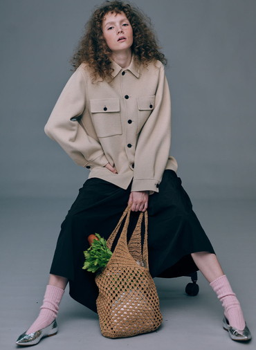 HAND DYED NYLON WRAPED SKIRT 詳細画像 Brown 3