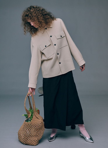 HAND DYED NYLON WRAPED SKIRT 詳細画像 Brown 5