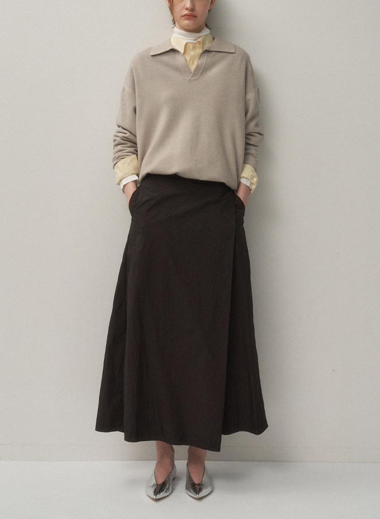 HAND DYED NYLON WRAPED SKIRT 詳細画像 Brown 4