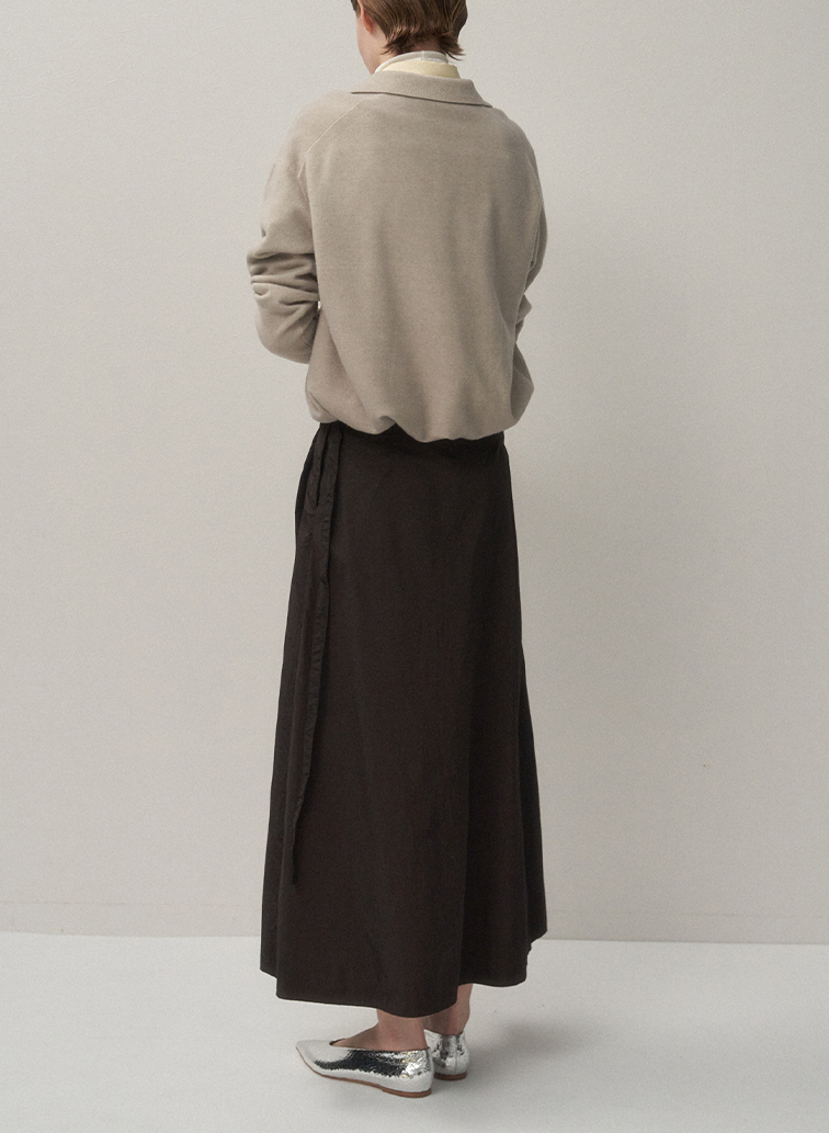 HAND DYED NYLON WRAPED SKIRT 詳細画像 Brown 6