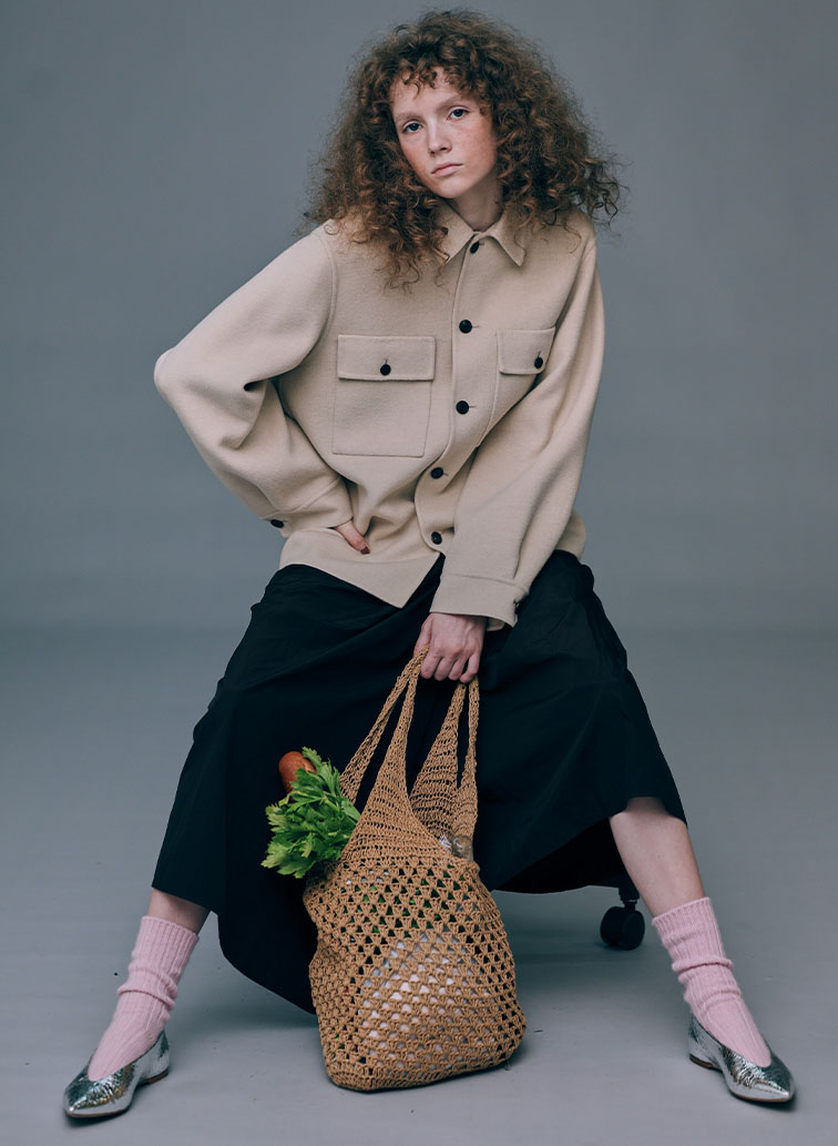 HAND DYED NYLON WRAPED SKIRT 詳細画像 Brown 2