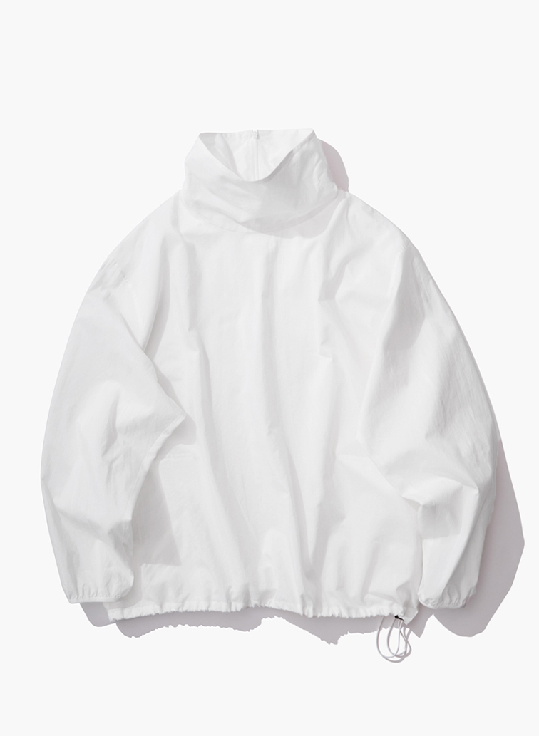 COTTON SILK LAWN HIGH NECK OVER SHIRT 詳細画像 White 1