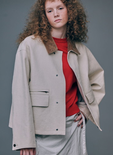 HEMP SUEDE HUNTING JACKET 詳細画像 Ivory 2