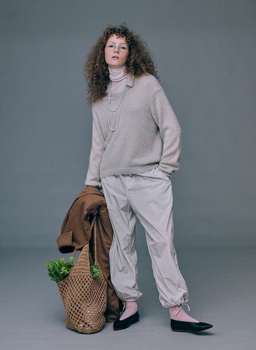 TENCEL SILK CIRCULER RIB TURTLENECK SWEATER 詳細画像 Pink 8