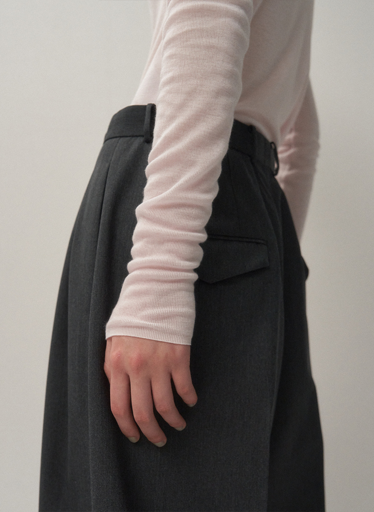 TENCEL SILK CIRCULER RIB TURTLENECK SWEATER 詳細画像 White 6