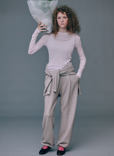 TENCEL SILK CIRCULER RIB CREW&TANK LAYERED 詳細画像 Pink 6