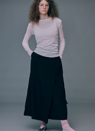 TENCEL SILK CIRCULER RIB CREW&TANK LAYERED 詳細画像 Pink 8