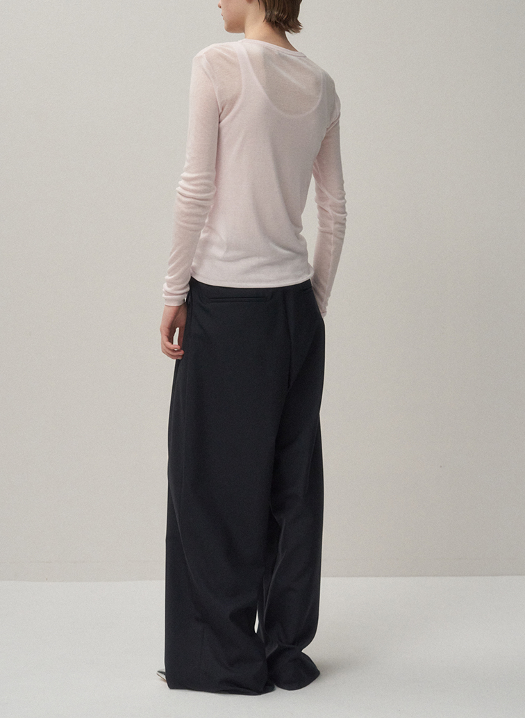 TENCEL SILK CIRCULER RIB CREW&TANK LAYERED 詳細画像 Pink 4