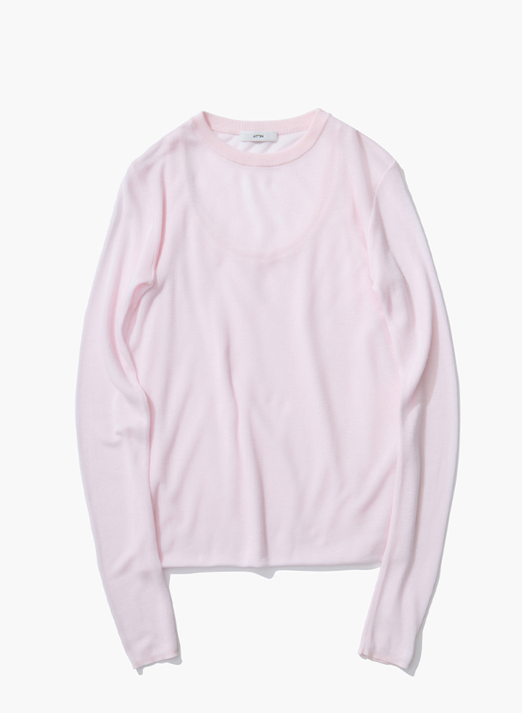 TENCEL SILK CIRCULER RIB CREW&TANK LAYERED 詳細画像 Pink 1