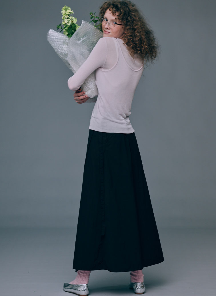 TENCEL SILK CIRCULER RIB CREW&TANK LAYERED 詳細画像 Pink 10