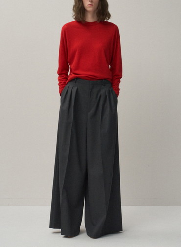GARMENT DYED CASHMERE SILK CREWNECK SWEATER 詳細画像 Red 2