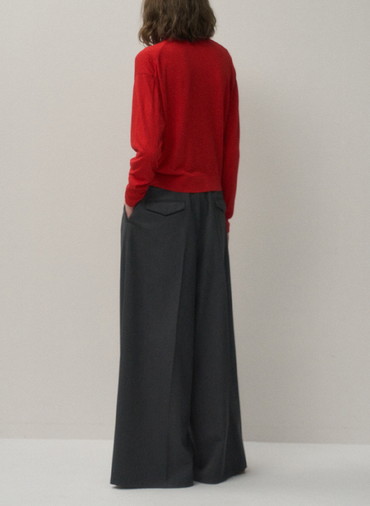 GARMENT DYED CASHMERE SILK CREWNECK SWEATER 詳細画像 Red 5