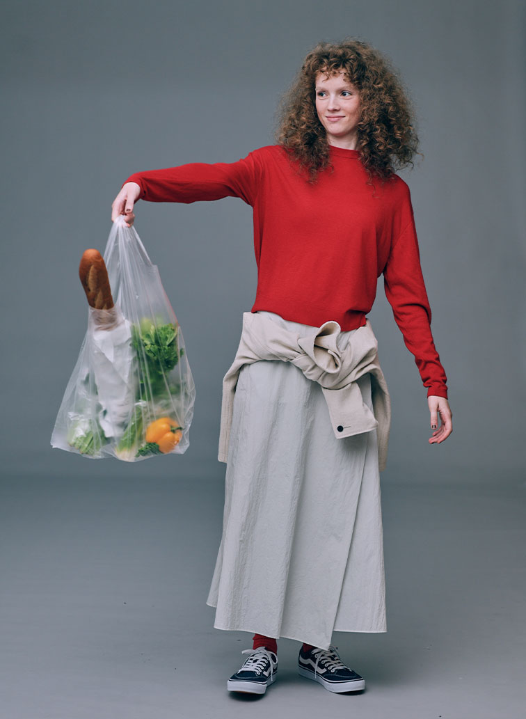 GARMENT DYED CASHMERE SILK CREWNECK SWEATER 詳細画像 Red 6