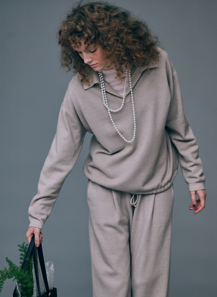 VINTAGE KNIT SKIPPER POLO SWEATER 詳細画像 Beige 3