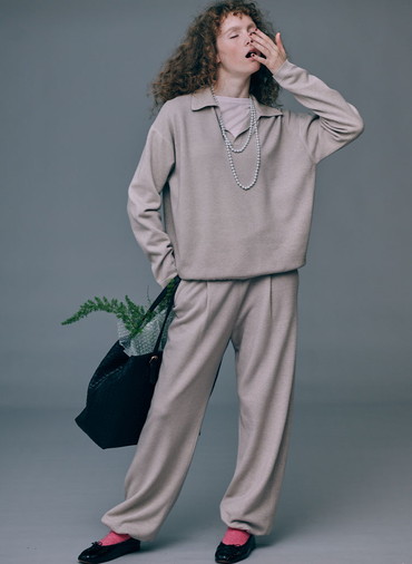 VINTAGE KNIT EASY STRAIGHT PANTS 詳細画像 Beige 4