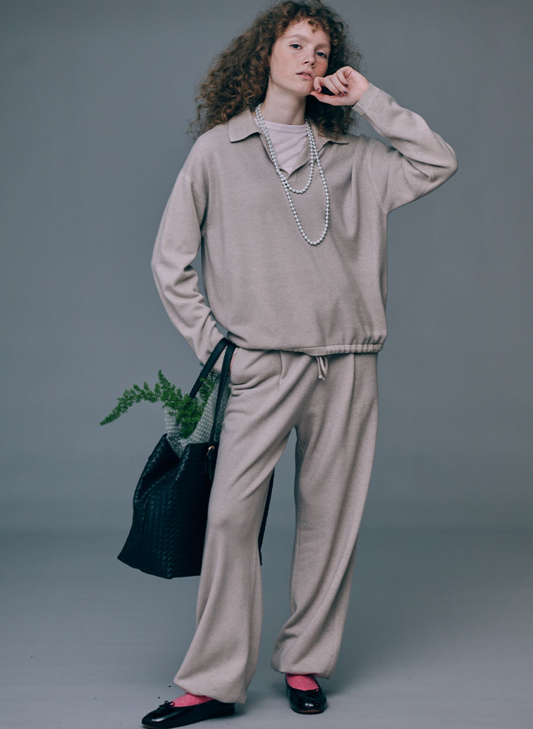 VINTAGE KNIT EASY STRAIGHT PANTS 詳細画像 Beige 2