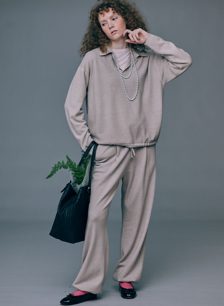 VINTAGE KNIT EASY STRAIGHT PANTS 詳細画像 Beige 5