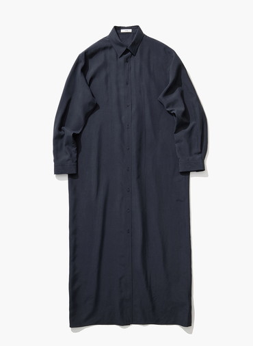 SILK SUEDE BUTTON-DOWN SHIRT DRESS