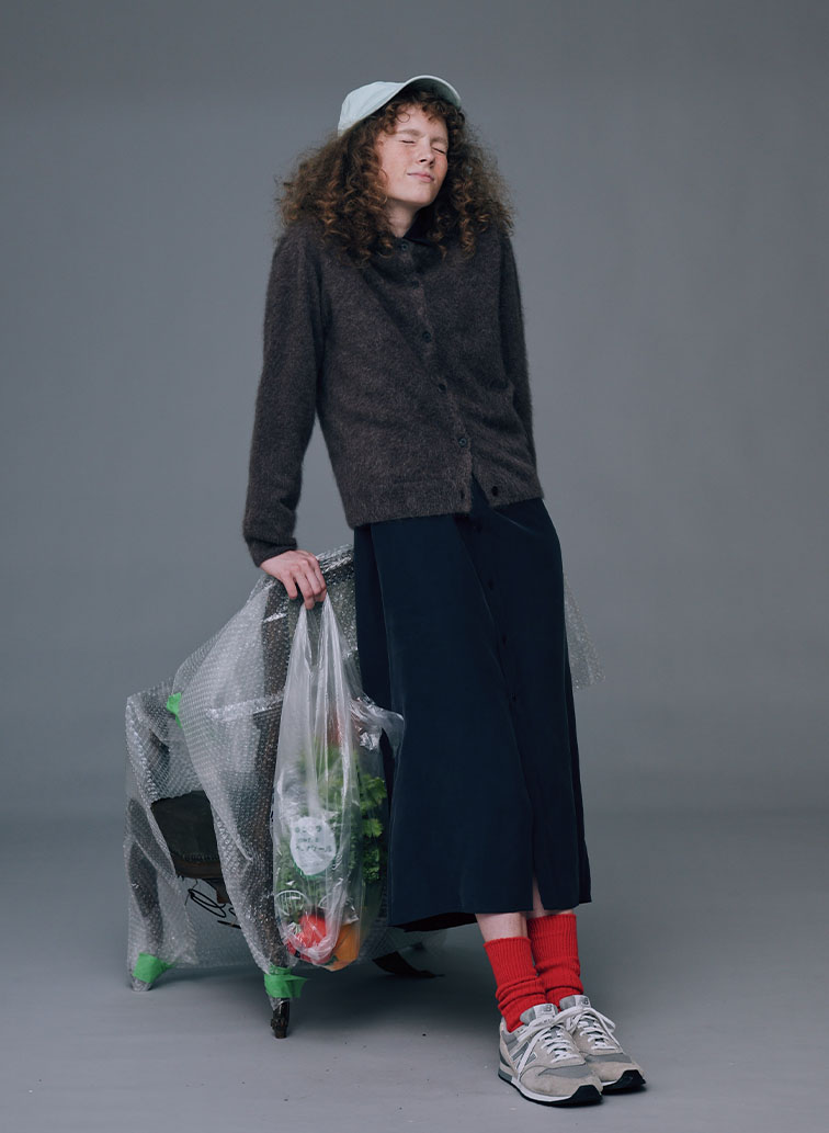 SILK SUEDE BUTTON-DOWN SHIRT DRESS 詳細画像 Navy 7