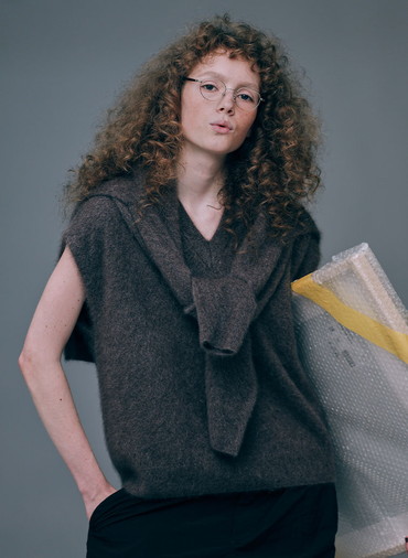 ROYAL CASHMERE FUR VEST 詳細画像 Brown 3