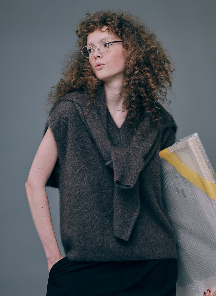 ROYAL CASHMERE FUR VEST 詳細画像 Brown 2