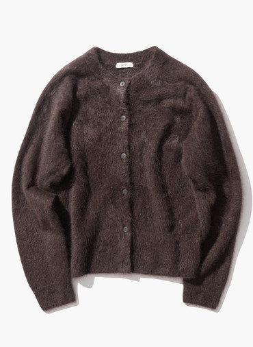 ROYAL CASHMERE FUR CREWNECK CARDIGAN