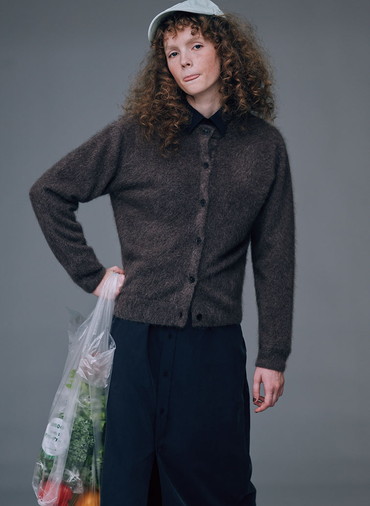 ROYAL CASHMERE FUR CREWNECK CARDIGAN 詳細画像 Brown 3