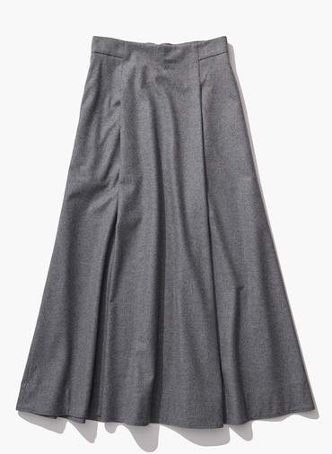 MERINO COLLEGE FLANNNEL FLARED SKIRT 詳細画像 Gray 8