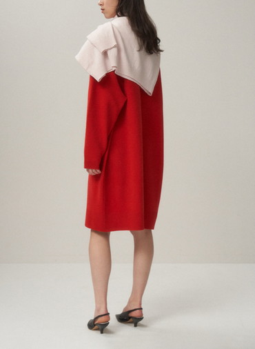 MERINO COLLEGE KNIT OVERSIZED CARDIGAN 詳細画像 Red 4