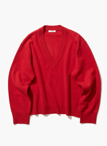 MERINO COLLEGE KNIT V-NECK SWEATER