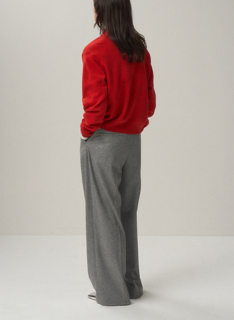 MERINO COLLEGE KNIT V-NECK SWEATER 詳細画像 Off White 4