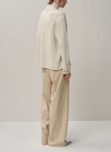 MERINO COLLEGE KNIT SHIRT 詳細画像 Off White 3