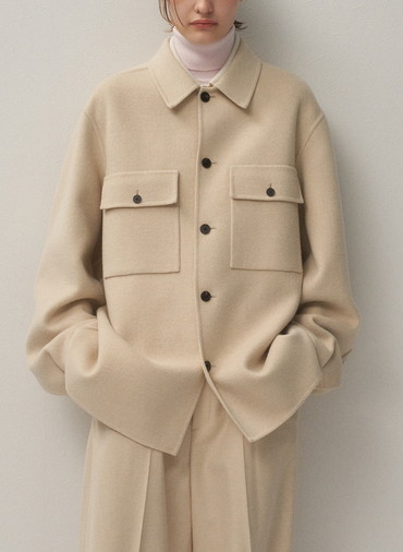 MERINO DOUBLE MELTON CPO JACKET 詳細画像 Beige 1