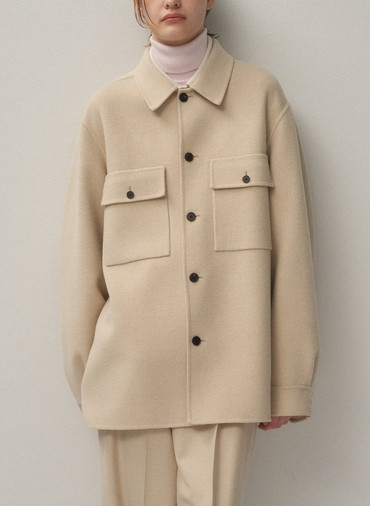 MERINO DOUBLE MELTON CPO JACKET 詳細画像 Beige 3