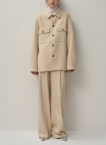 MERINO DOUBLE MELTON CPO JACKET 詳細画像 Beige 4